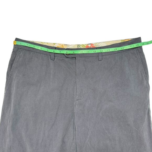 TOMMY BAHAMA Gray Silk Cotton Blend Slacks Pants Size 36x30 Mens Work Trousers - Picture 5 of 7